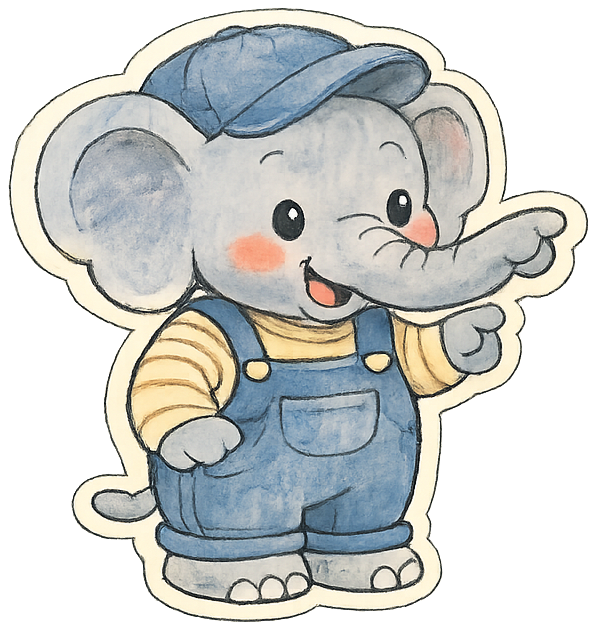 The Rescue Through Recycling elephant host, waving a friendly welcome